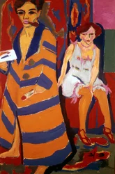 „Selbstbildnis mit Modell“, 1907