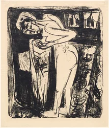 Stehender Akt in einem Raum