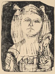 Junges Mädchen mit Puppe, 1916