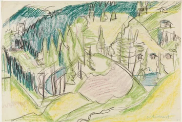 Berglandschaft mit Tannen