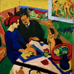 Doris und Heckel am Tisch