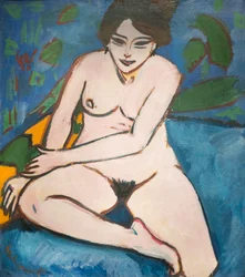 Akt auf blauem Grund