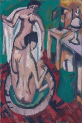 Zwei Nackte in einer flachen Wanne, ca. 1912/1913-1920