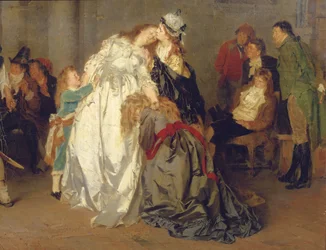König Ludwig XVI. von Frankreich verabschiedet sich von seiner Familie im Tempelgefängnis (Detail), 1873