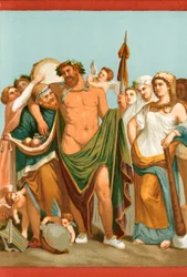 Herkules und Omphale, aus einem pompejanischen Gemälde