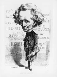 Karikatur des Komponisten Hector Berlioz (1803 - 1869)
