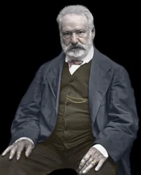 Porträt von Victor Hugo (1802-1885), französischer Schriftsteller und Dichter, Kolorierung auf einem Foto von Etienne Carjat (1828-1906) - Victor Hugo (1802-1885). Englischer Schriftsteller und Dichter. ca. 1870. Koloriertes Foto