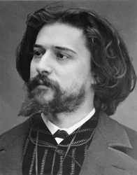 Porträt des Schriftstellers Alphonse Daudet (jung) von Fotograf Etienne Carjat. Originaldruck, Fonds der fotografischen Werkstatt Roth & Cie