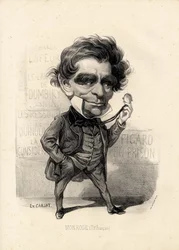 Flugblatt - Illustration von Etienne Carjat (1826-1906): Theater - Monrose Antoine-Martial Louis Barizain, Louis Monrose (1811-1883)