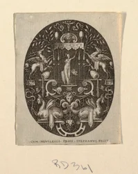 Athena, aus Grotesques à fond noir, Divinités et Allégories