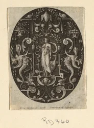 Juno, aus der Serie Grotesken auf schwarzem Grund, Gottheiten und Allegorien