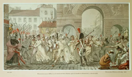 Nach der Schlacht von Montmirail (Gravur)