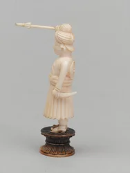 Schwarzer Bauer, Schachfigur, Indien, um 1820