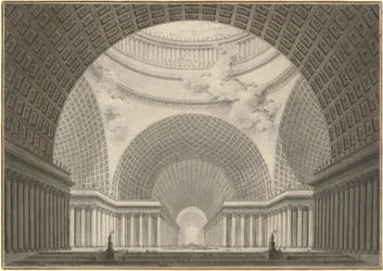 Perspektivische Ansicht des Inneren einer Metropolitankirche