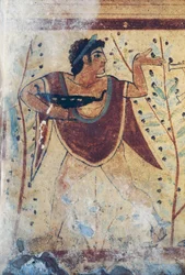 Etruskische Nekropolen, Leoparden-Grab, Fresko (Detail)