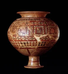 Etruskische Zivilisation: Olla-Vase aus Grab 3, Nekropole von Buccacce a Bisenzio - 7. Jahrhundert v. Chr.