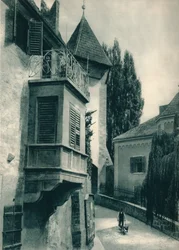 Eine ruhige Ecke von Meran, Südtirol, Italien, 1927