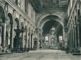 Innenraum der Basilika Santa Maria in Ara Coeli auf dem Kapitolshügel, Rom, Italien, 1927