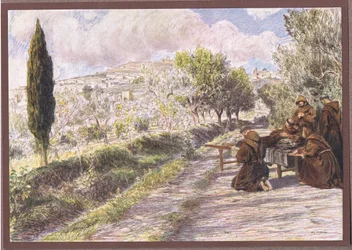 St. Franziskus segnet die Stadt Assisi
