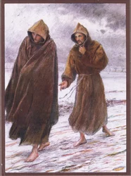 Der heilige Franziskus erklärt Bruder Leo, wo die vollkommene Freude zu finden ist, 1919