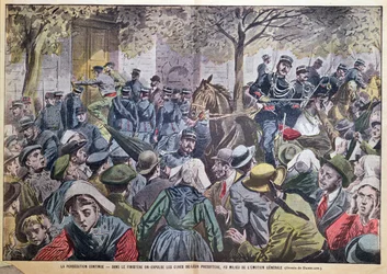 Die Vertreibung der Priester aus ihren Pfarrhäusern in Finistère, Bretagne, Illustration aus der Zeitschrift 