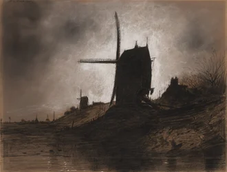 Windmühlen in einer Landschaft