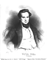 Porträt von Victor Hugo, graviert von Charles Etienne Pierre Motte, 1829
