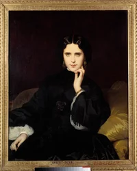 Porträt von Madame de Loynes (1837-1908). Sie führte einen bedeutenden literarischen und politischen Salon. Gemälde von Eugène Amaury-Duval (1808-1885), 1862. Maße: 0,82 x 1 m. Paris, Musée d