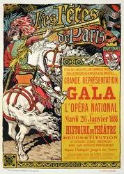 Reproduktion eines Plakats für die „Fêtes de Paris“ an der Opéra National, Paris, 1885