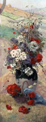 Saisonblumen - Herbst. Gemälde von Eugene Henri Cauchois (1850-1911) Privatsammlung.