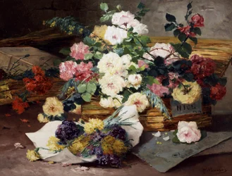 Rosen aus Nizza. Gemälde von Eugene Henri Cauchois (1850-1911) Privatsammlung.