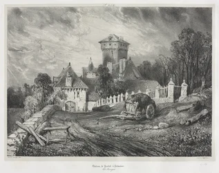 Malerische und romantische Reisen im alten Frankreich: Auvergne (Bd. II): Pesteil Schloss in Polminhac, Platte 202