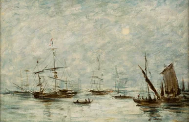 In einem Hafen vertäute Boote