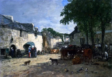 Viehmarkt in Daoulas, Bretagne