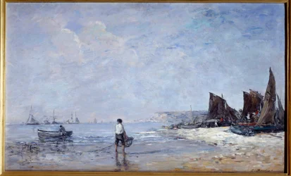 Der Fischer. Gemälde von Eugene Louis Boudin (1824-1898) 19. Jahrhundert