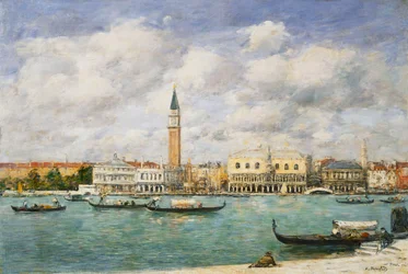 Venedig, Campanile, Blick auf den Kanal von San Giorgio, 1895