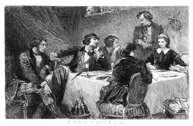 Illustration von Eugène Lami zu „Mimi de Pinson“ von Alfred de Musset