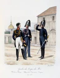 Gardes-du-Corps de Roi, Médecin-Major, Maréchal-Vétérinaire und Piqueur, 1820-30