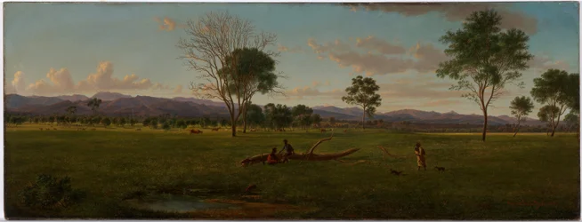 Blick auf die Gippsland-Alpen, von Bushy Park am Avon River