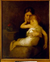 Das kranke Kind (Madame Eugene Carriere und Sohn Leon)