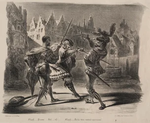 Illustrationen zu Faust: Duell von Faust und Valentin