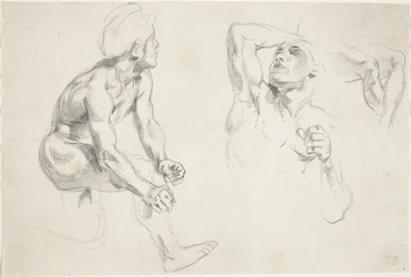 Männlicher Akt posiert für Figuren in der Frise de la Guerre, ca. 1835