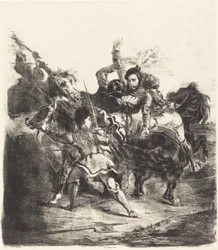 Weislingen wird von den Truppen von Goetz angegriffen (Weislingen attaqué par les gens de Goetz)