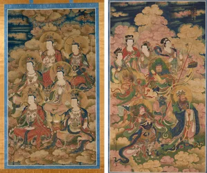 Die Bodhisattvas der zehn Stufen zur vollkommensten Erkenntnis; Die acht Gastgeber von Deva, Naga und Yakshi