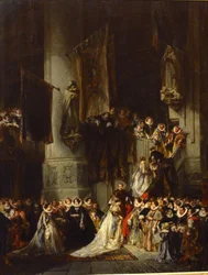 Eine Zeremonie in der Kirche von Delft