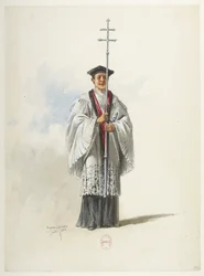 Saint-Saëns - Henry VIII - Kostümentwürfe - Lacoste - 33. Priester