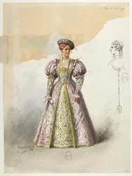 Henry VIII - Kostümentwürfe - Lacoste - 62. Anne Boleyn ohne Kragen