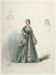 Henry VIII - Kostümentwürfe - Lacoste - 76. Anne Boleyn