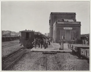 Jaffa, der Bahnhof (s/w Foto)