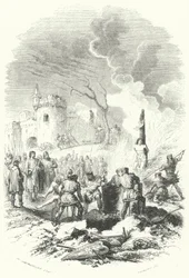 Baldwin V., Graf von Hennegau, stellt die Ordnung in den Ländern seines Vaters wieder her (Stich)